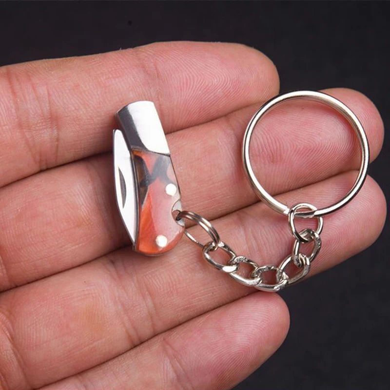 New Mini Fold Knife Keychain - Portable Acrylic Small Blade Pendant, Cute Outdoor Hanging Camping Keyring