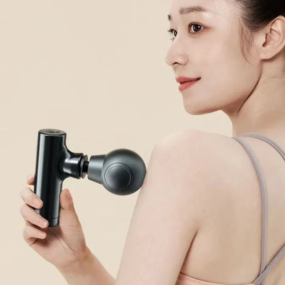 Mini LCD Screen Muscle Massager | Portable Electric Fascia Gun with 6 Heads for Neck, Foot and Body