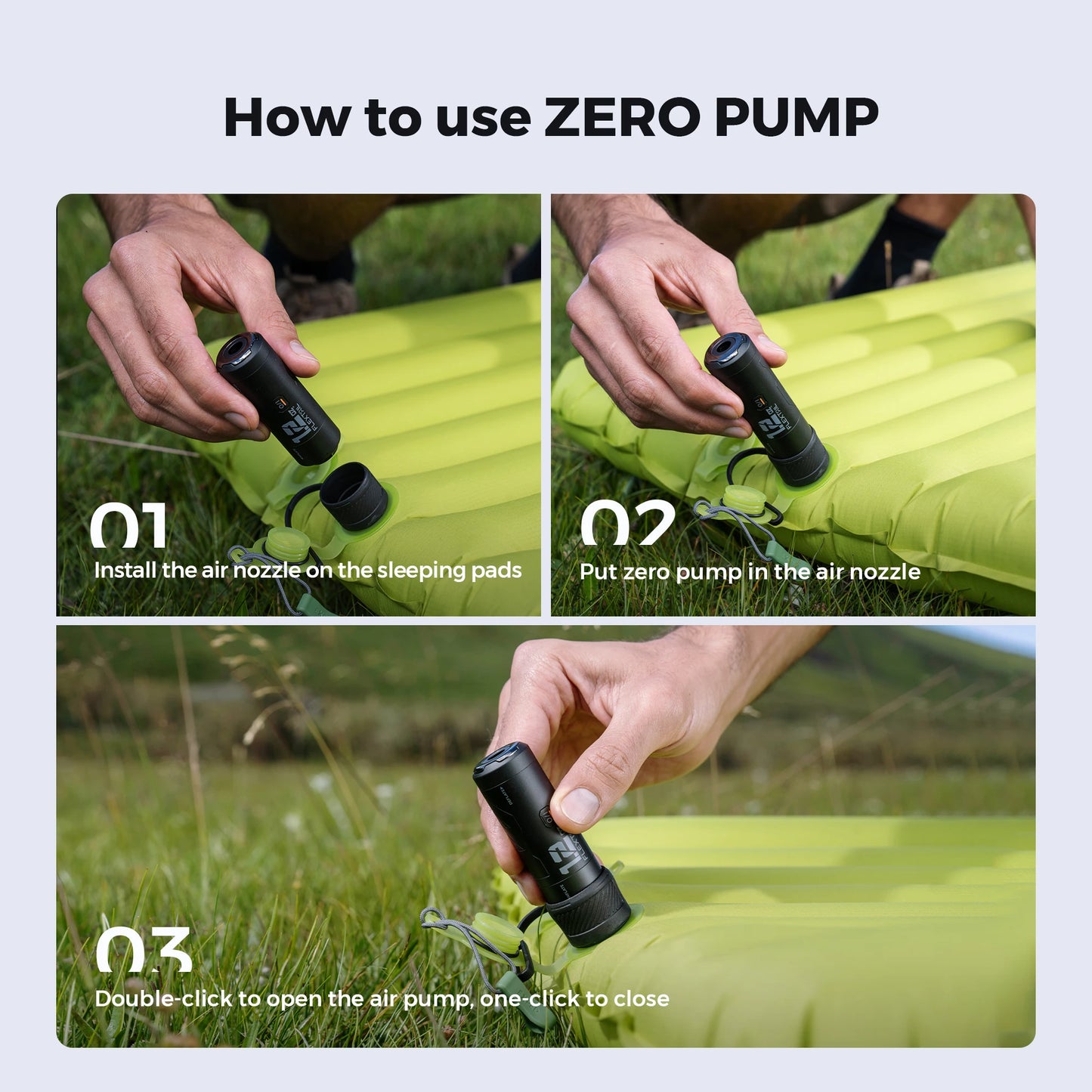 FLEXTAILGEAR ZERO PUMP – 34g Portable Air Pump for Inflatables, Rechargeable Battery, Ultra Mini Electric Pump