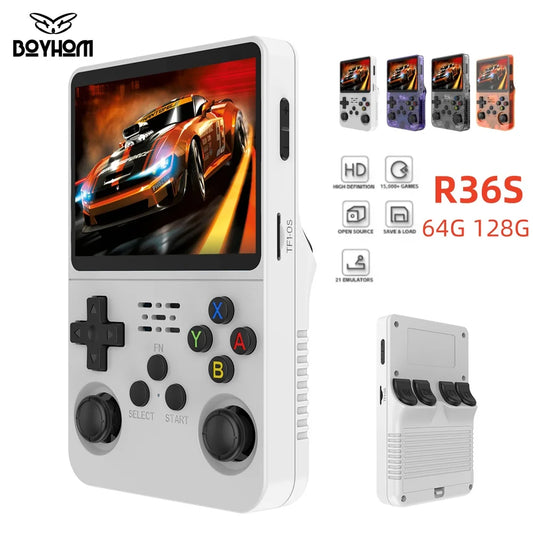 R36S Retro Handheld Video Game Console - Open Source Linux System, 3.5" IPS Screen, Portable Pocket Player with 64GB/128GB Games