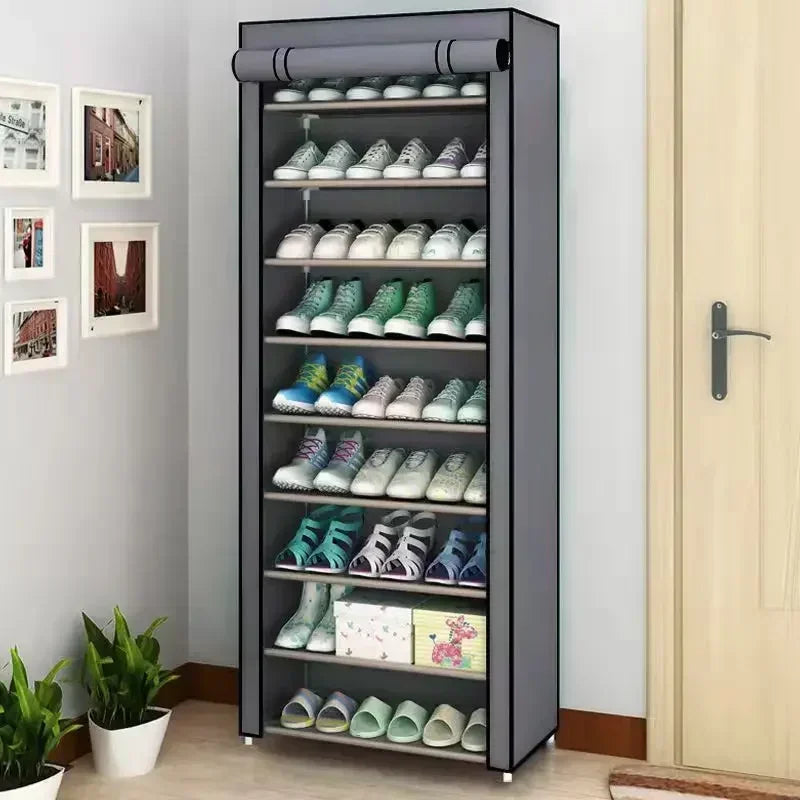 Multilayer Dustproof Shoe Rack - Minimalist Nonwoven Shoe Cabinet Organizer for Space-Saving Home Storage