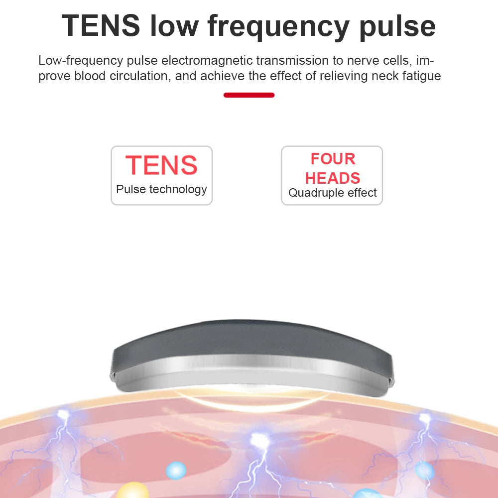 Electric Neck and Shoulder Pulse Massager - 6 Modes, 9 Levels Adjustable Heat - Relax Cervical Vertebra, Relieve Pain - Kneading Machine for Pain Relief