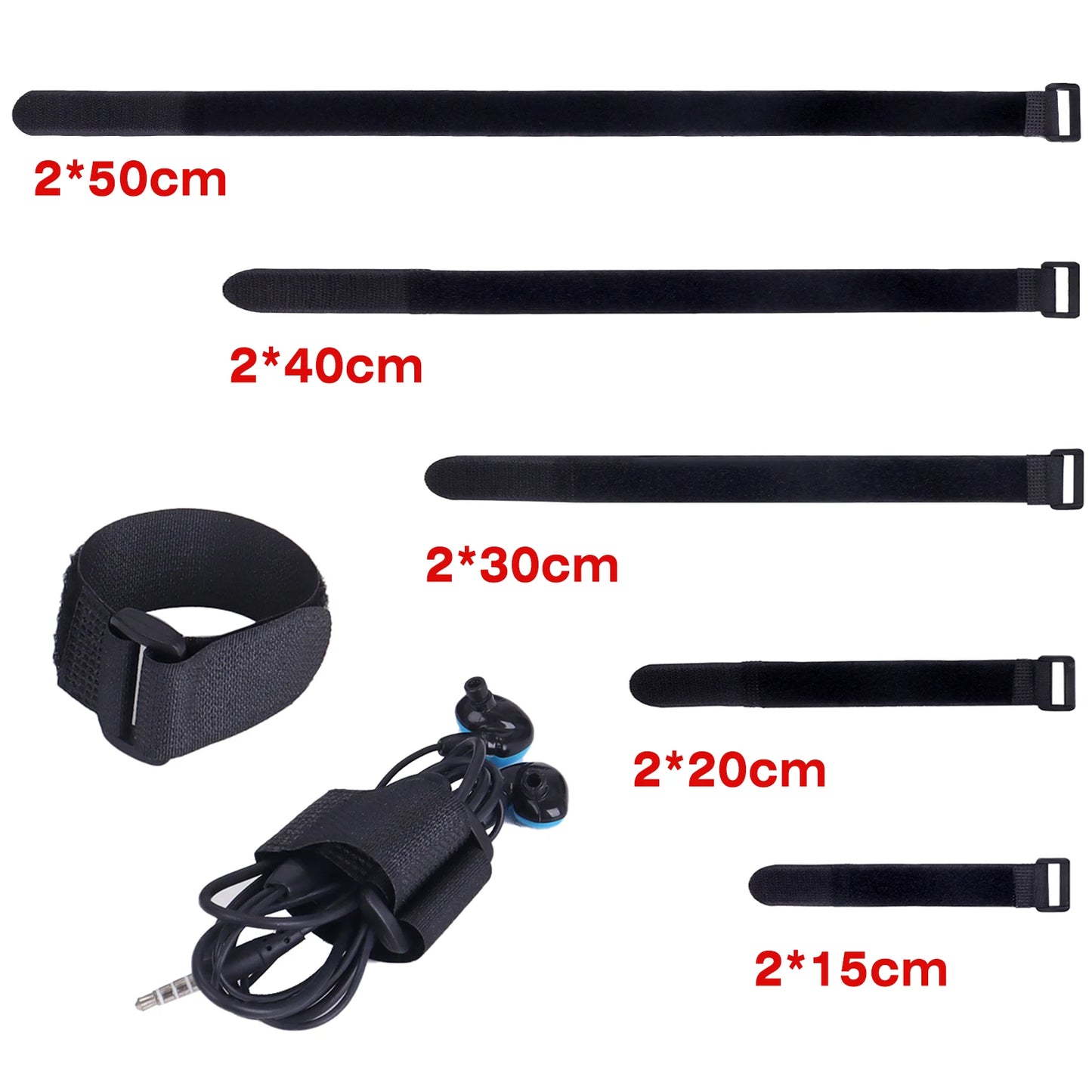 10Pcs Reusable Nylon Hook Loop Straps - Reverse Colored Fastening Tape, Self-Adhesive Cable Ties for Secure Bundling