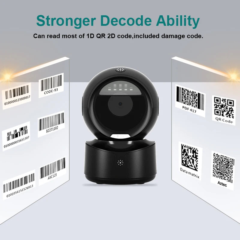 NETUM Desktop 2D QR Barcode Scanner - A5 Hands-Free Omnidirectional USB Big Barcode Reader - 1D QR Screen Barcodes Scanning