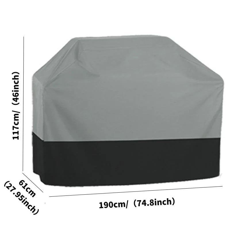 210T Oxford Cloth BBQ Cover - Waterproof, UV-Resistant Heavy Duty Garden Oven and Carbon Grill Protective Cover