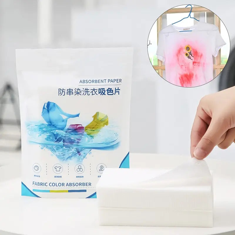 50 PCS Laundry Tablets | Anti-Staining Paper Sheets for Clothes | Color Absorption Washing Accessories - Laundry Essentials