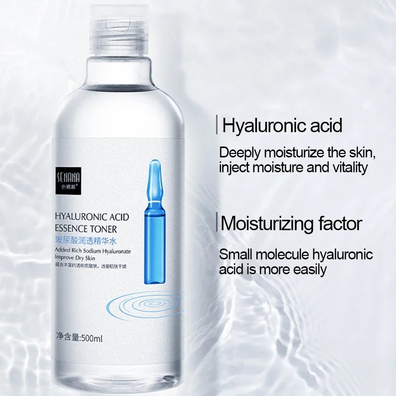 500ml Hyaluronic Acid Facial Toner - Large Capacity Essence with Niacinamide to Improve Dull Skin and Moisturize Dry Skin