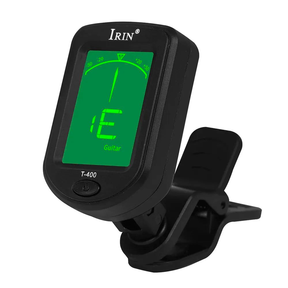 IRIN T-400 Digital Clip-On Guitar Tuner - Universal Tone Tuner for Electric, Ukulele, Bass, Violin - 360Degree Rotatable & Sensitive