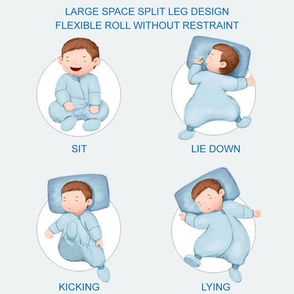 Baby Cartoon Split-Legged Sleepsack with Detachable Sleeves - Thickened Sleeping Bag for Boys and Girls, Autumn and Winter