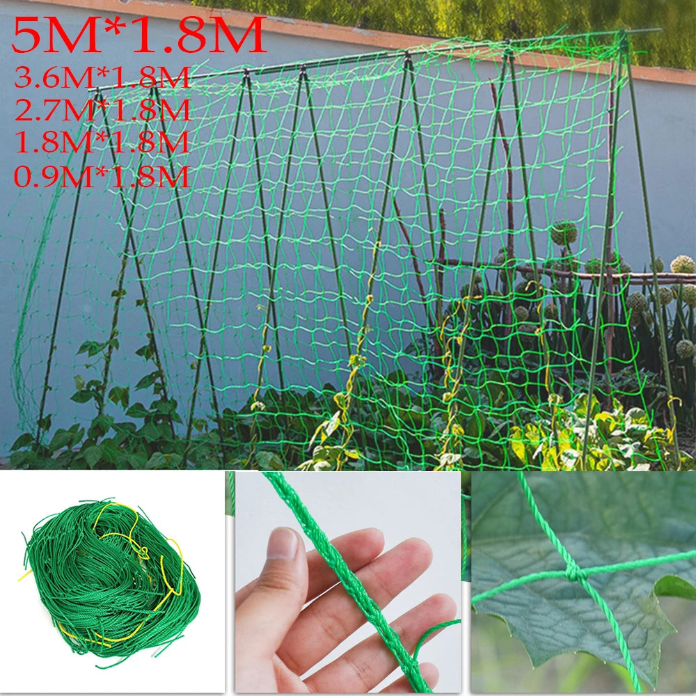 High-Quality Nylon Garden Netting - Support for Loofah, Morning Glory, and Vine Plants - Climbing Net for Cucumber Vines - Grow Holder Brackets