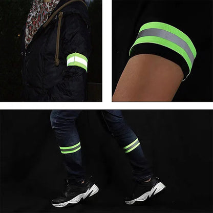 2 Piece LED Reflective Armbands Set - Safety Light Straps for Night Running, Cycling, and Walking