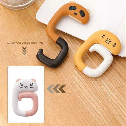 Cute Animal Travel Portable Plastic Bag Hook - Decorative Table Hanger for Handbags and Purses