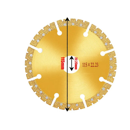 4.5 Inch Vacuum Brazed Diamond Yellow Saw Blade - Multi-Purpose Tool for Steel, Metal, Stone, Cast Iron, and Aluminium