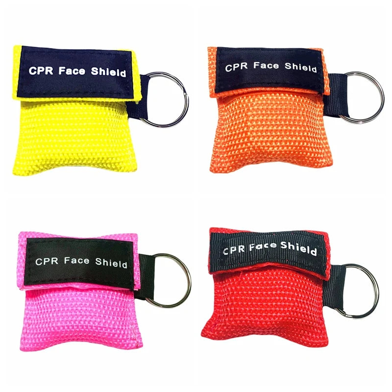 Disposable CPR Resuscitator Mask: First Aid Face Shield Breathing Mouth Mask with One-Way Valve - Emergency Outdoor Tool