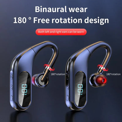 KJ10 Bluetooth Headphones with Real-time Digital Display - HD Sound Quality, Durable Endurance, Painless Sports Headphones