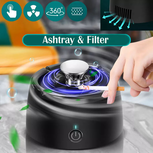 USB Charging Ashtray with Air Purification - Automatic Smoke Removal, Smoke Eliminator Air Purifier Ash Tray for Home