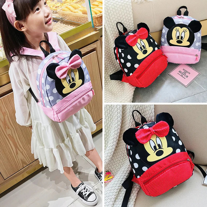 Disney Cartoon Backpack for Boys and Girls - Minnie Mickey Mouse Children's Lovely Schoolbag, Kindergarten Kids Gift