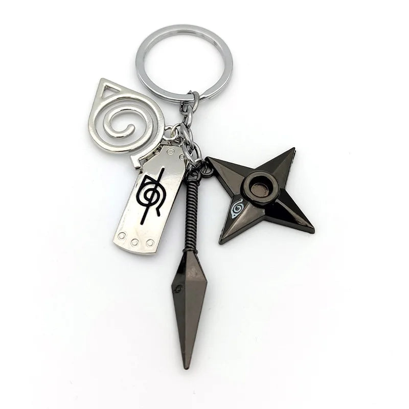 Naruto Anime Keychain - Ninja Kunai, Shuriken & Red Cloud Accessories for Car, Backpack - Perfect Gift for Fans