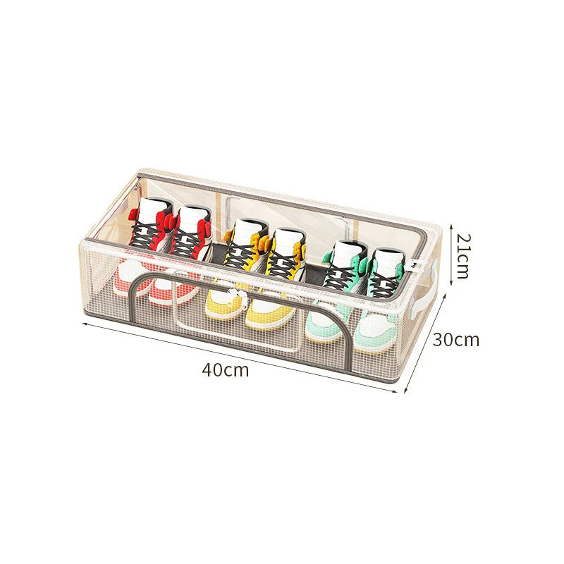 PVC Shoes Storage Bag - Dustproof, Waterproof Transparent Box with Large Capacity for Under-Bed Shoe Organization