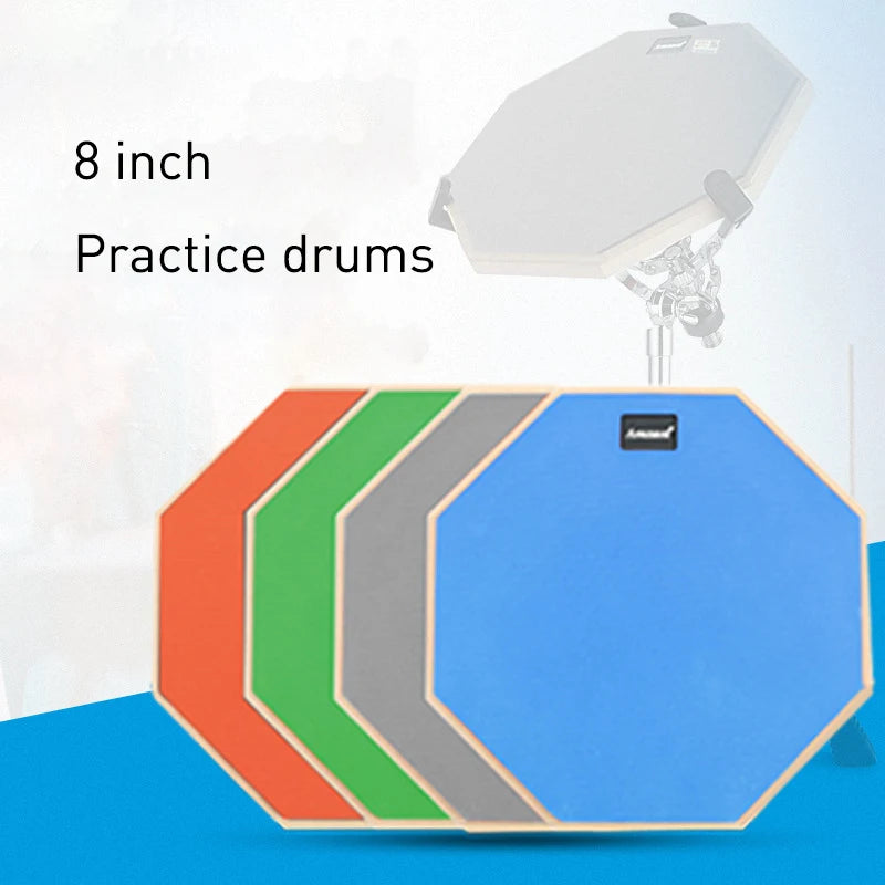 8-Inch Snare Drum Practice Pad – Double-Sided Silent Drumming Pad with Two Surfaces for Practice