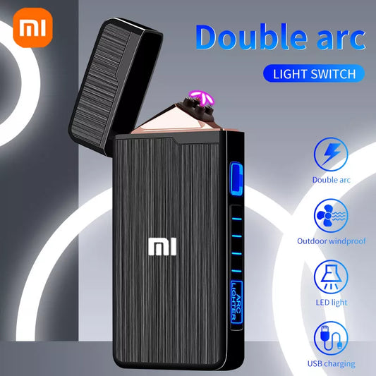 Xiaomi Electric Dual Arc Plasma Lighter - Windproof Flameless USB Rechargeable Touch Sensor Lighter, Perfect Gift