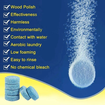 Effervescent Car Windscreen Cleaner Tablets - Solid Cleaning Concentrated Detergent for Auto Wipers and Glass