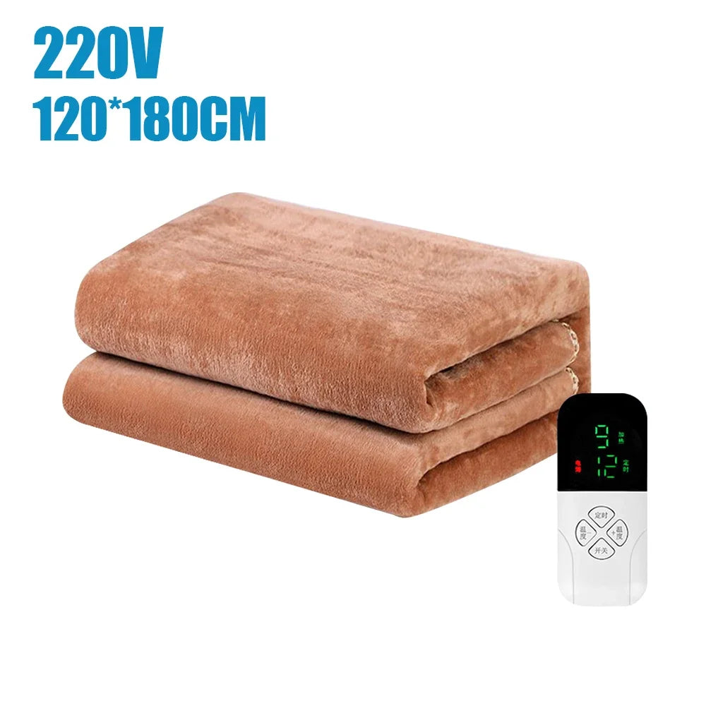 220V Electric Heating Blanket - Intelligent Thermostat Control, Thick Security Warmth, Body-Warming Electric Mattress