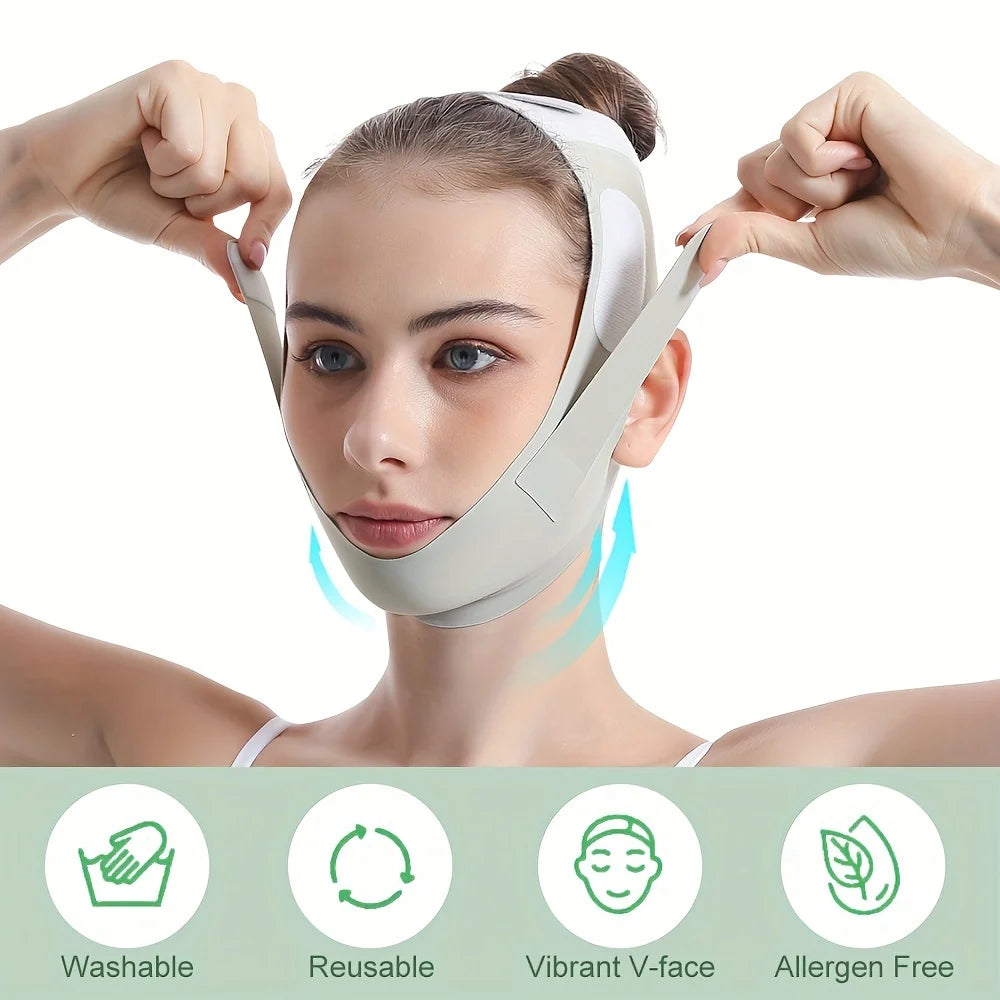 Reusable Face Slimming Bandage: V Line Shaper for Women - Chin Cheek Lift Up Belt, Facial Massage Strap - Beauty Tools for Face Skin Care