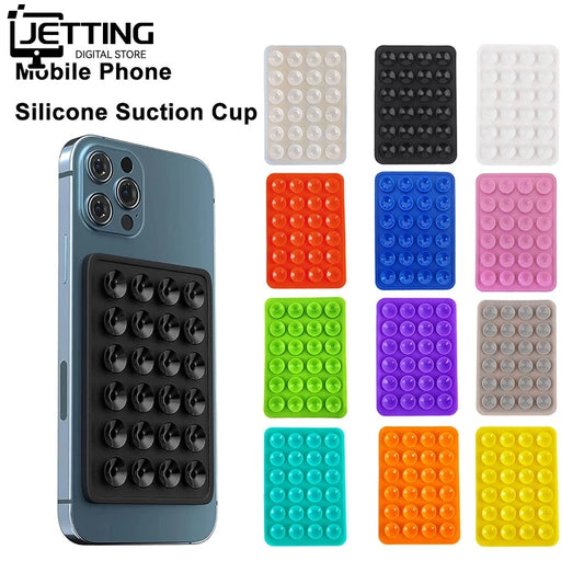 1pc Suction Cup Wall Stand – Multifunctional Silicone Phone Holder with Anti-Slip Design – Square Single-Sided Leather Case Mount