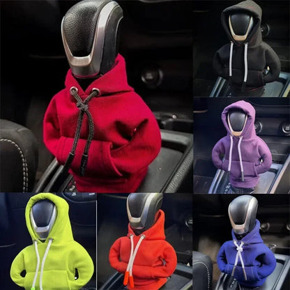 Fashion Hoodie Car Gear Shift Knob Cover - Cute Cartoon Design - Decorative Gear Lever Accessory for Auto Interior