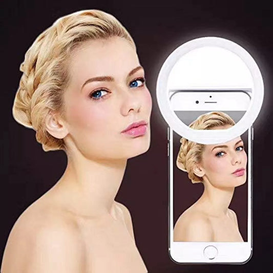 Portable LED Selfie Ring Light - Battery-Operated Photographic Lighting for Phone Photography and Video, Compatible with iPhone