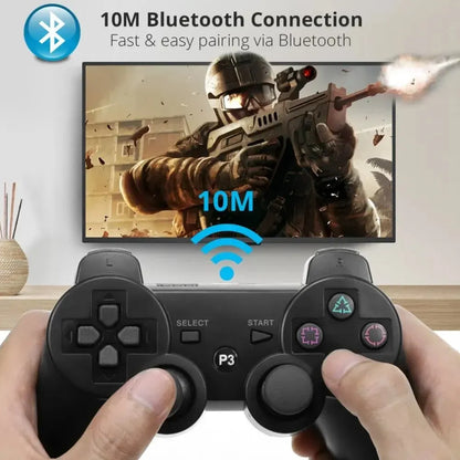 Wireless Bluetooth Controller for Sony PS3 Super Slim and PC - 6-Axis Gyro Gamepad with Dual Vibration for PlayStation 3