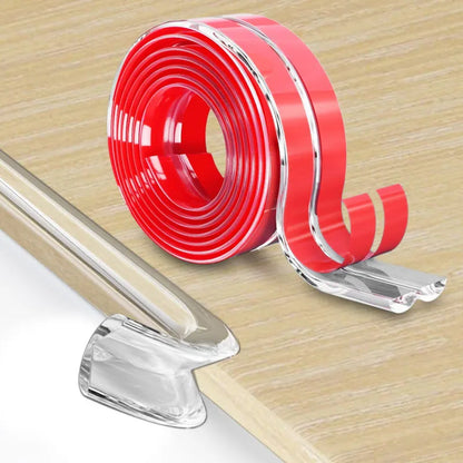 Transparent Table Edge Guard | Self-Adhesive Furniture Corner Protector | Soft Bumper Strip for Kids' Safety - Available in 1/2/3M Lengths