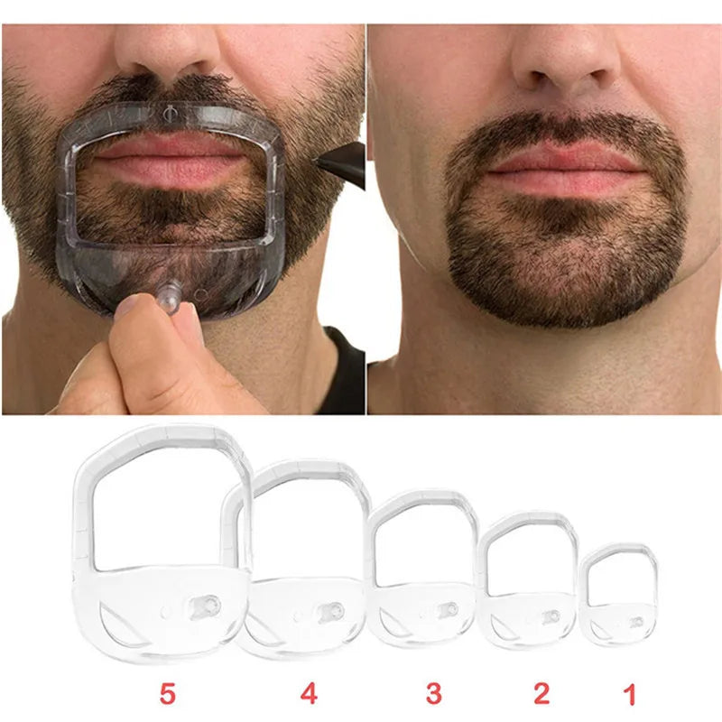 5pcs/set Transparent Beard Styling Tool - Mustache Shaping and Shaving Template for Men