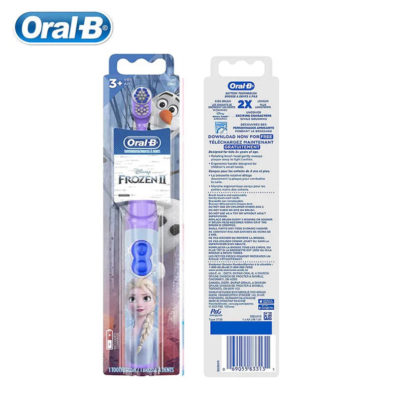 Oral-B Kid Electric Toothbrush: Pro-Health Soft Bristle, Rounded Vibrate Brush Heads - Gum Care Teeth Brush with Battery Power for Ages 3+