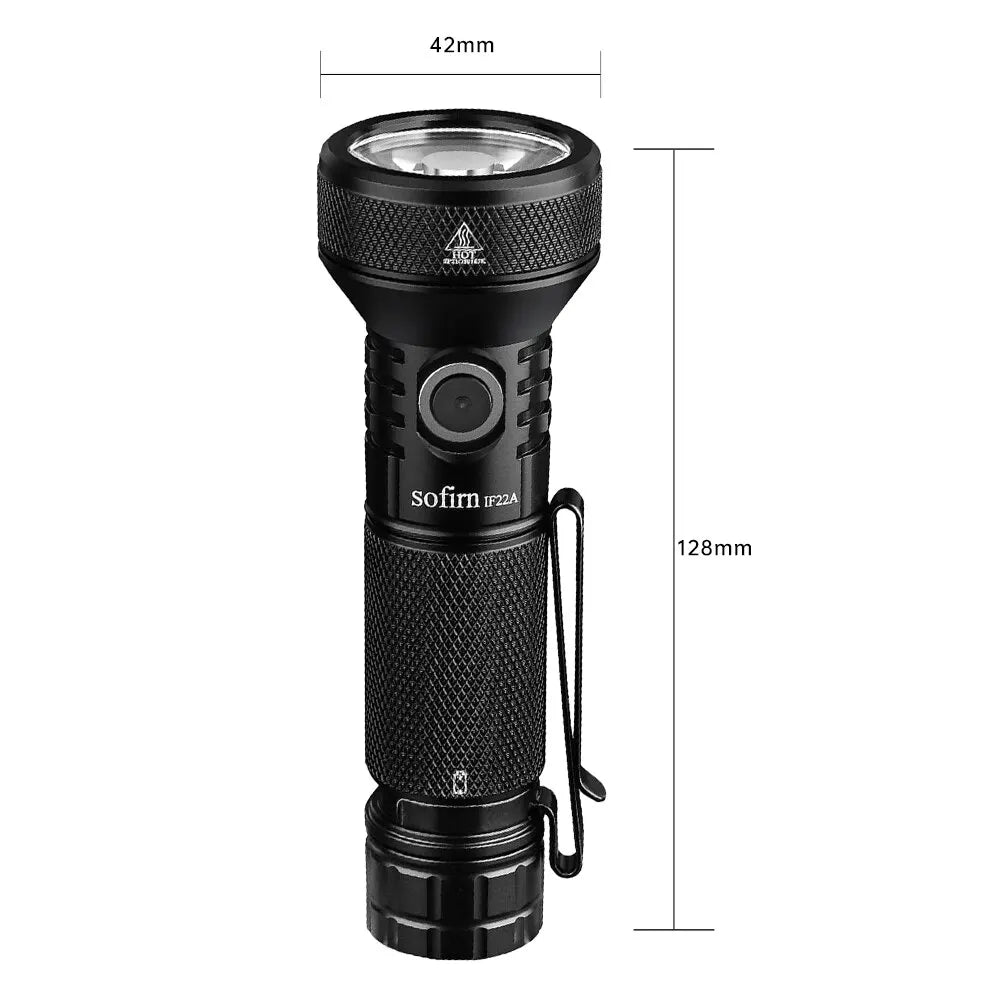 Sofirn IF22A LED Flashlight | 21700 USB-C 3A | 2100lm SFT40 | 680M Throw | Rechargeable & Powerful Torch for Outdoor Adventures