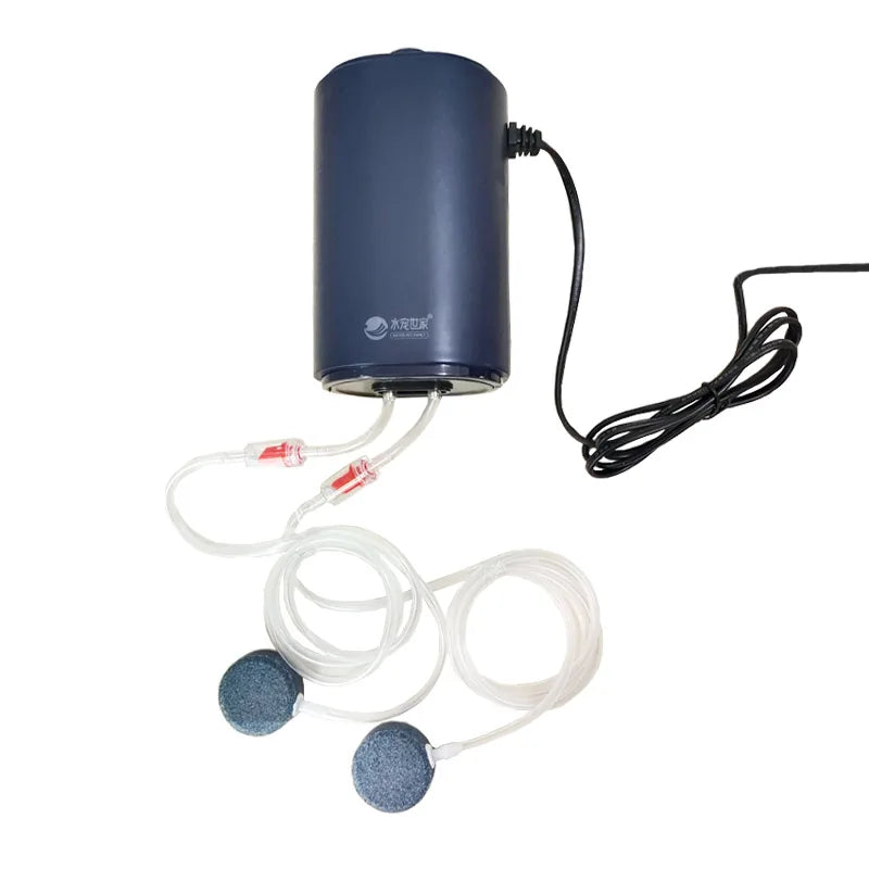 Silent Aquarium Oxygen Air Pump: Four Outlet Large Oxygenator with Check Valve - 220V 14W Fish Tank Air Compressor Aerator