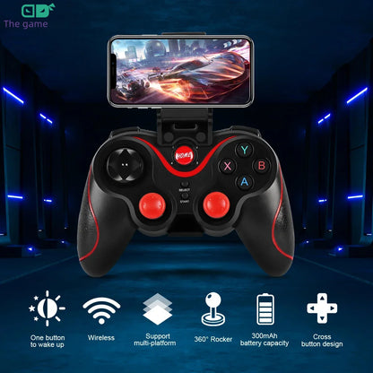 GAMINJA Wireless Bluetooth Gamepad, PC Game Controller for Android Mobile Phones, TV Box, PlayStation 3, Tablet, and PC