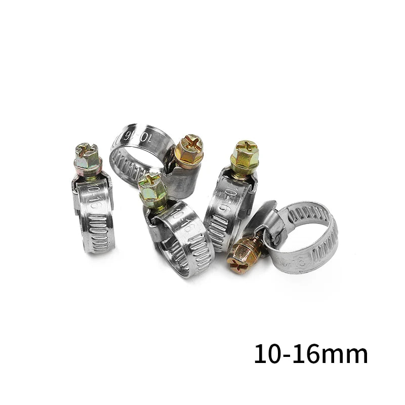 5/10pcs Genuine Jubilee Stainless Steel Pipe Clamps - Durable Worm Drive Hose Clips for Car Fuel Hose - Anti-Oxidation