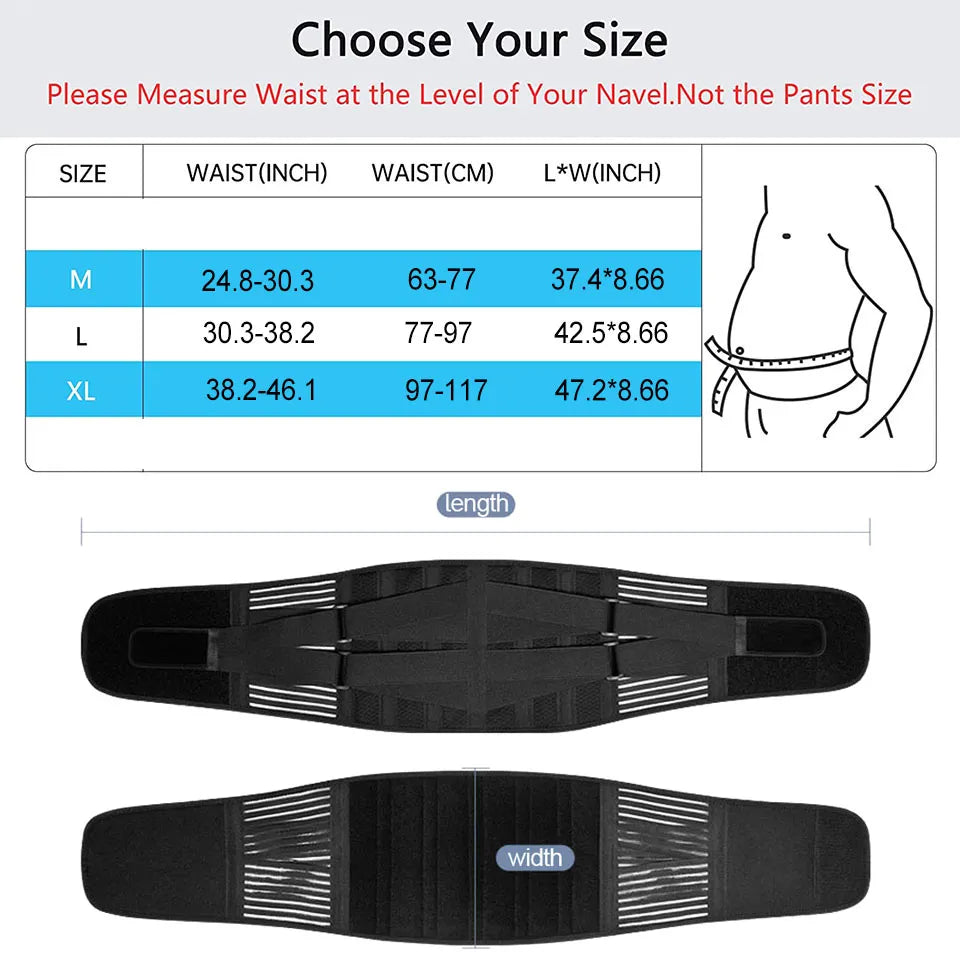 AOLIKES Lower Back Brace: Anti-Skid Orthopedic Lumbar Support Belt for Gym Pain Relief - Breathable Waist Support with 6 Stays