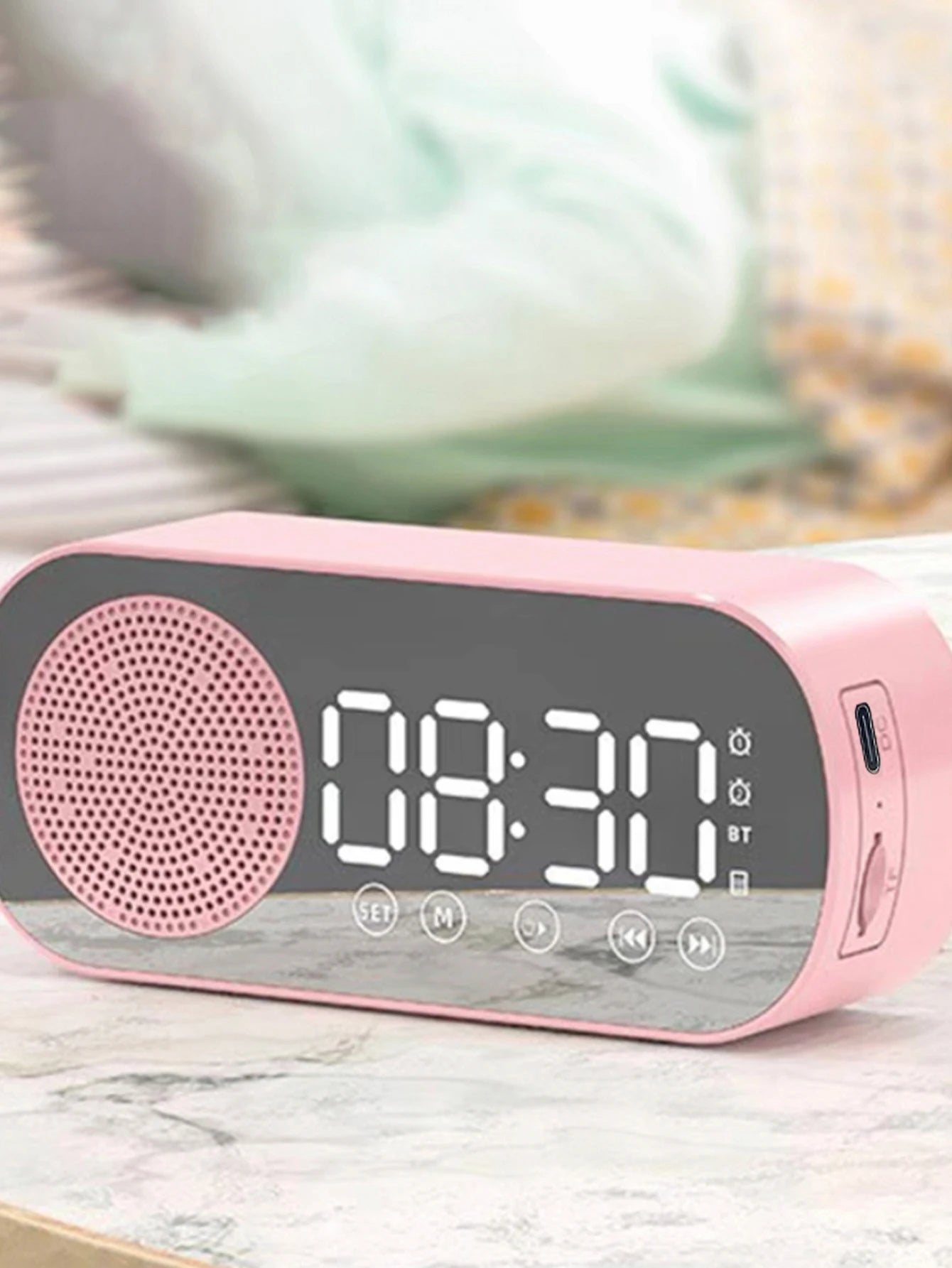 Wireless Bluetooth Speaker – Multi-Functional Mini AI Smart Alarm Clock with Loud Subwoofer