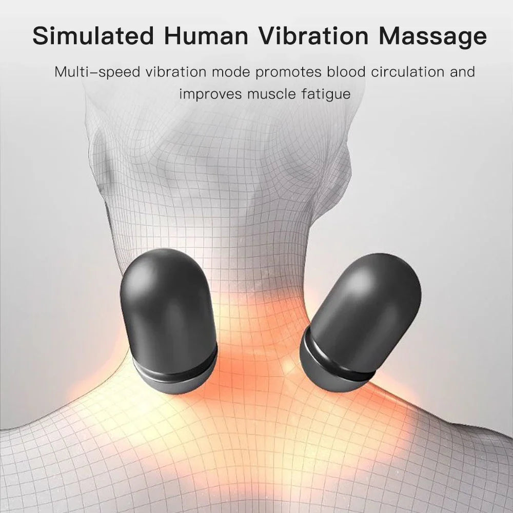 Electric Cervical Pillow Massager - Hot Compress Vibration Massage for Neck Traction - Memory Foam Pillow for Spine Support and Relaxing Sleep