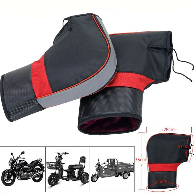 Winter Motorcycle Handlebar Muffs: Waterproof Windproof Grip Thermal Cover - Keep Your Hands Warm on Cold Rides!