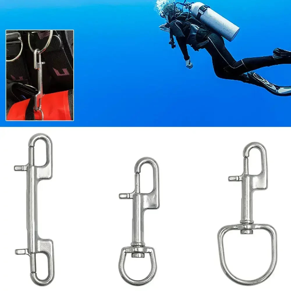 Dual Head Diving Swivel Bolt Snap Hook – Double Head 316 Stainless Steel Oval Swivel Spring Snap Hook