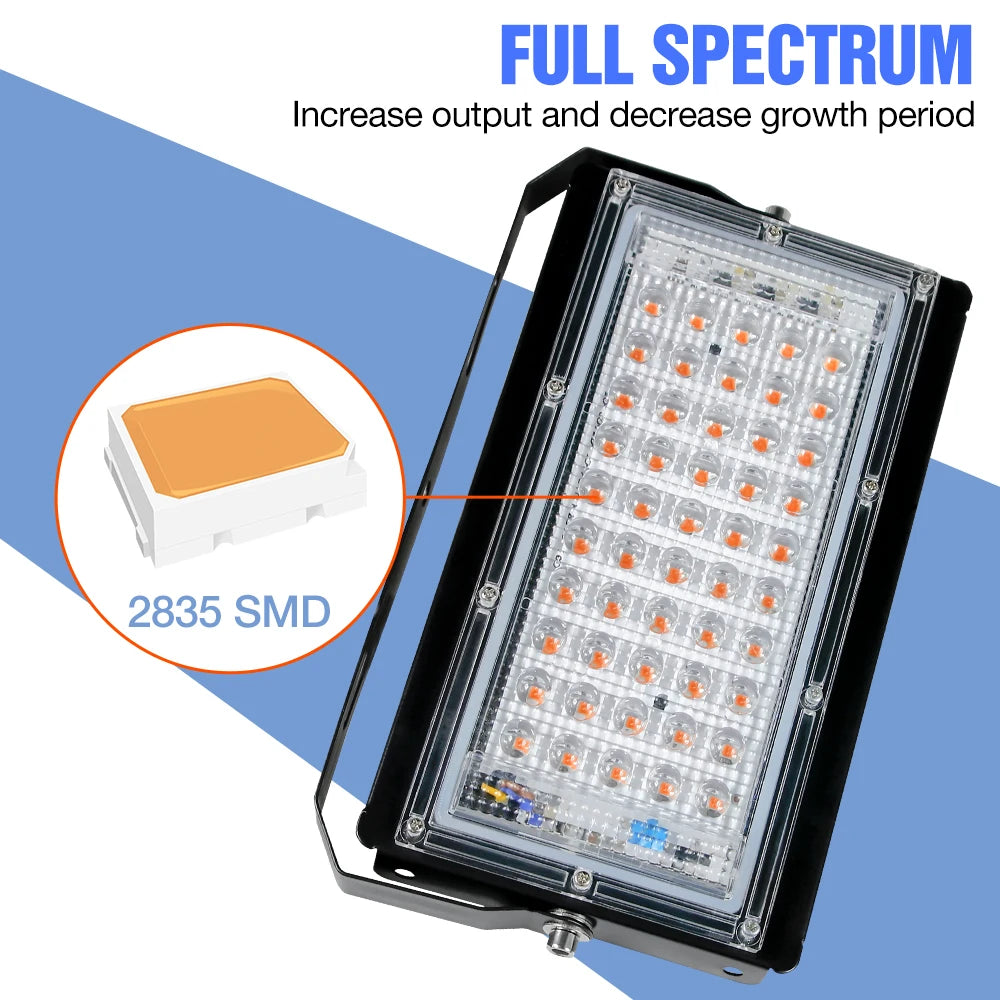 LED Grow Light Plant Hydroponic Lamp - Full Spectrum 220V LED Phytolamps for Greenhouse Seeds Flower Growing, 50W/100W