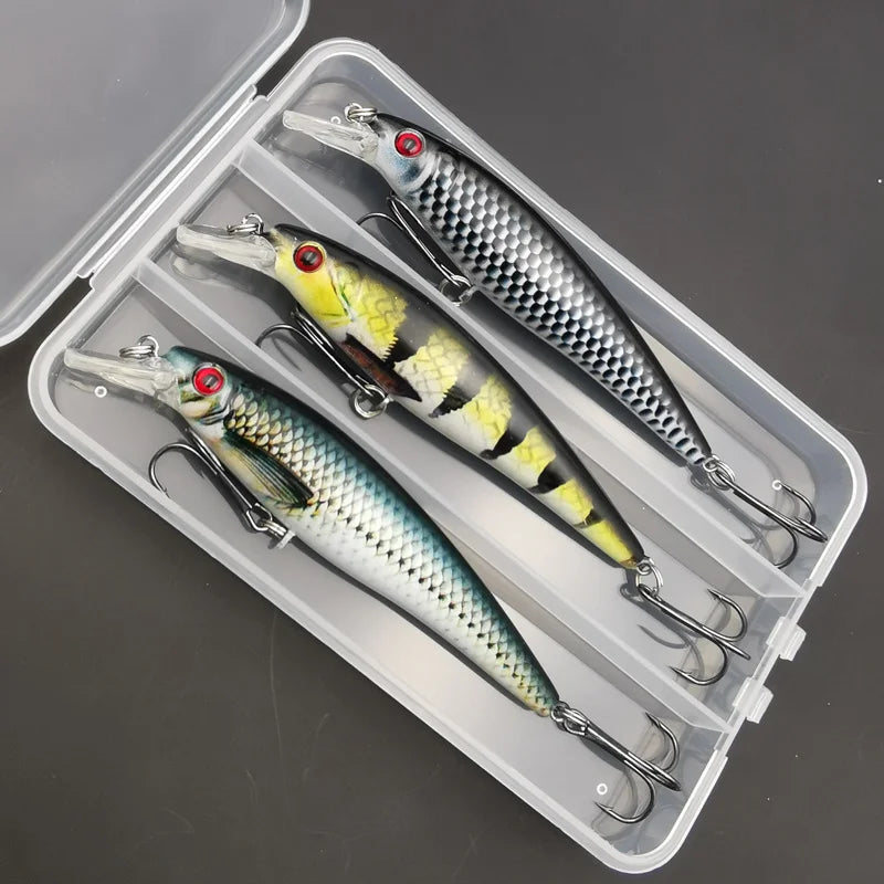 Colorful Printing Sinking Minnow Fishing Lure - 13g Artificial Bait, Available in 1pc or 3pcs Pack, Cool Tackle for Anglers