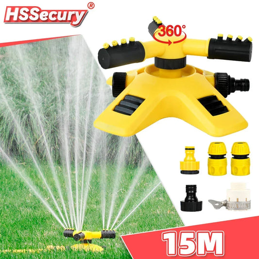 360-Degree Automatic Rotating Lawn Sprinkler - Large Area Coverage Garden Water Sprayer for Efficient Yard Irrigation