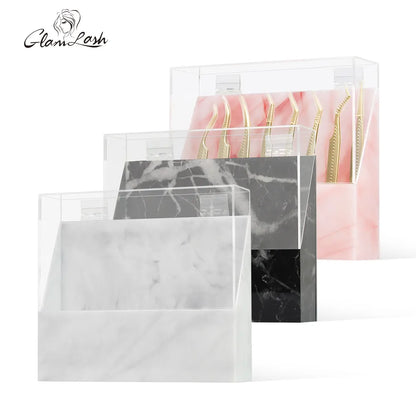 GLAMLASH Acrylic Eyelash Extension Tweezers Display Holder: 8pcs Stand Positions for Organizing Eyelash Extension Tools