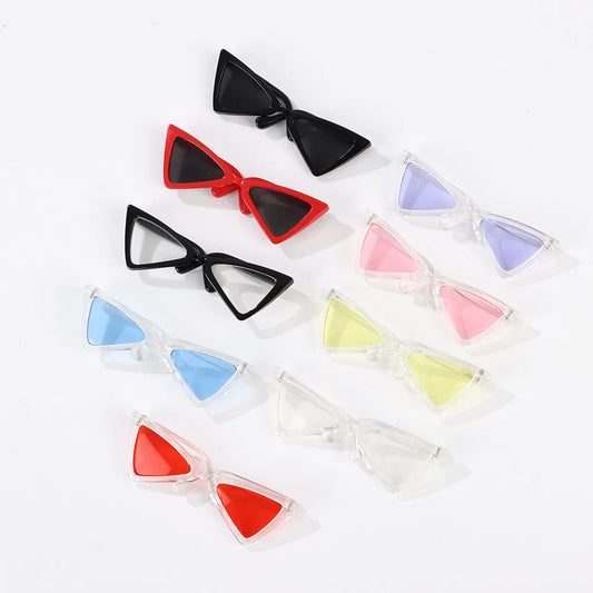 Lovely Vintage Triangle Cat Sunglasses - Reflective Eyewear for Small Dogs and Cats, Perfect for Pet Photos & Props