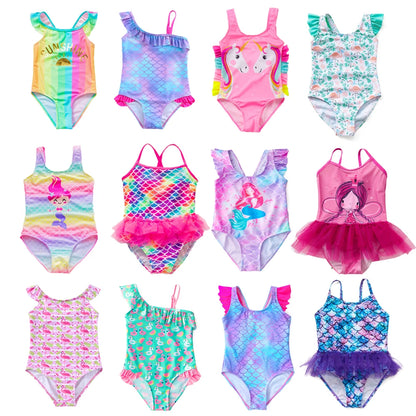 2024 Fashion Mermaid Unicorn Swimsuit - Girls' Swimwear for Children Ages 3-10 Years